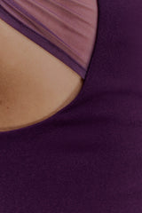 Aubree Crepe And Mesh Mini Dress Purple