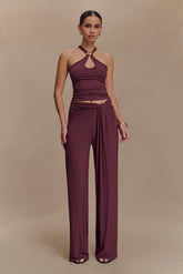 Ramona Modal Straight Leg Pant Mahogany
