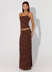 Sweet Sky Beaded Top Chocolate