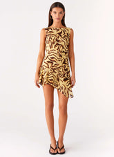Maris Asymmetrical Mini Dress Laguna Print