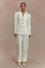 Penelope Pleated High Waisted Pants Ivory