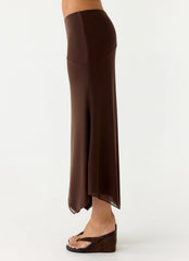 Kerrie Hanky Midi Skirt Chocolate