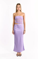 Elinor Lilac Satin Maxi Dress