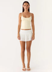 Overdue Low Rise Mini Skort White