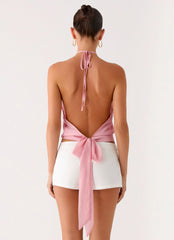 Sweet Skies Halter Top Pink