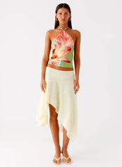 Loreta Beaded Tie Back Top Jungle Floral