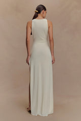 Kaiden Slinky Beaded Maxi Dress Ivory