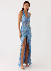 Last Sequence Maxi Dress Aqua Paisley