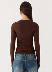 Francis Long Sleeve Top Chocolate