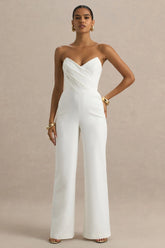 Dainty White Sweetheart Jumpsuit