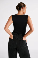 Linley Recycled Nylon Long Line Top Black