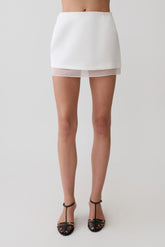 Frankie Satin Mini Skirt White