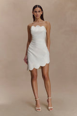 Atenea Satin Mini Dress White