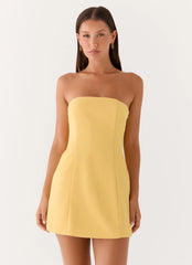 Honey Bow Mini Dress Yellow