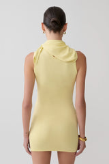 Amilee Scarf Knit Mini Dress Lemon