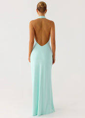 Mougleta Backless Maxi Dress Aqua