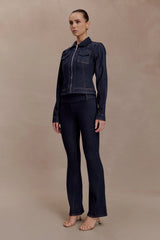 Shelly Flared Denim Jeans Washed Indigo Blue