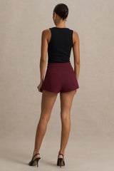 Lina Burgundy Tailored Shorts