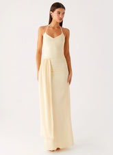 Signal Halter Maxi Dress Sunny Yellow