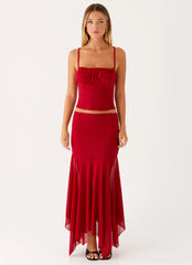 Dionne Maxi Skirt Red