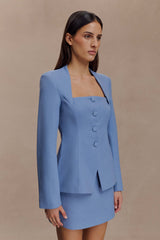 Gina Suiting Mini Skirt Ocean Blue