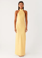 Keena Scarf Maxi Dress Lemon