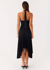 Velvet Sky Midi Dress Black