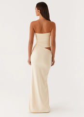 Romee Strapless Maxi Dress Pastel Yellow