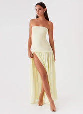 Eden Strapless Maxi Dress Yellow