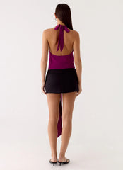 Right Back Halter Top Maroon