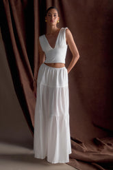 Jacinda Cotton Maxi Skirt White