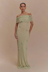 Brynn Orchid Knit Maxi Dress Pastel Green