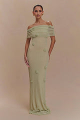 Brynn Orchid Knit Maxi Dress Pastel Green