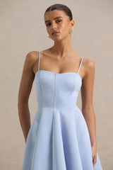 Mally Powder Blue Sweetheart A Line Midi Dress