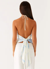 Julissa Halter Top Bloom Wave Print