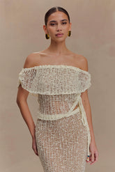 Cordelia Off Shoulder Knit Top Ivory