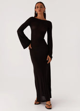 Olivia Long Sleeve Maxi Dress Black