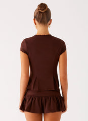 Landon Mini Skort Chocolate