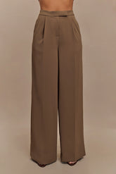 Faith Suiting Wide Leg Pant Cacao Brown