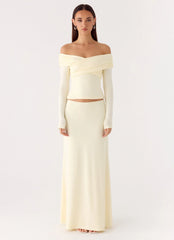 Like A Flower Maxi Skirt Lemon Yellow