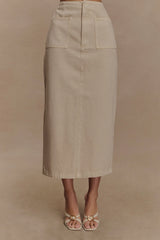 Fallon Denim Midi Skirt Stone Wash