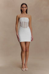 Palmer Mesh Corset Mini Dress Ivory