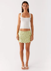 Movie Star Mini Skirt Lime Green