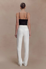 Maude Crepe Straight Leg Pants Ivory