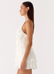 Lunar Bloom Mini Dress Ivory