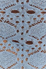 Aeline Strapless Crochet Knit Top Sky Blue