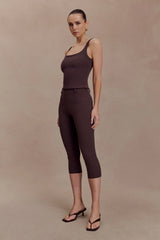 Blanca Stretch Crepe Capri Pants Chocolate