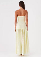 Eden Strapless Maxi Dress Yellow