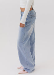 Keanna Low Rise Denim Jeans Light Blue
