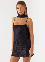 Vision Sequin Mini Dress Black